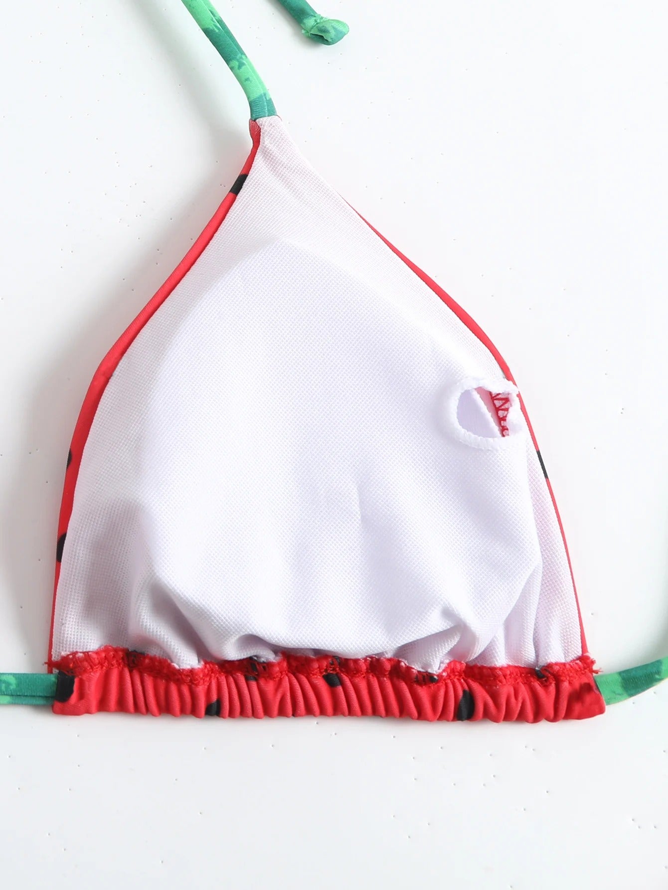 Karpuz Desenli Bağcıklı Üçgen Bikini Takımı
