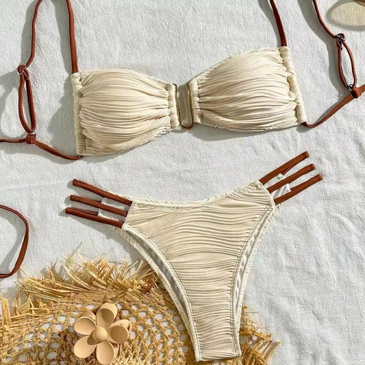 Bej Brazillian Push-up Bikini