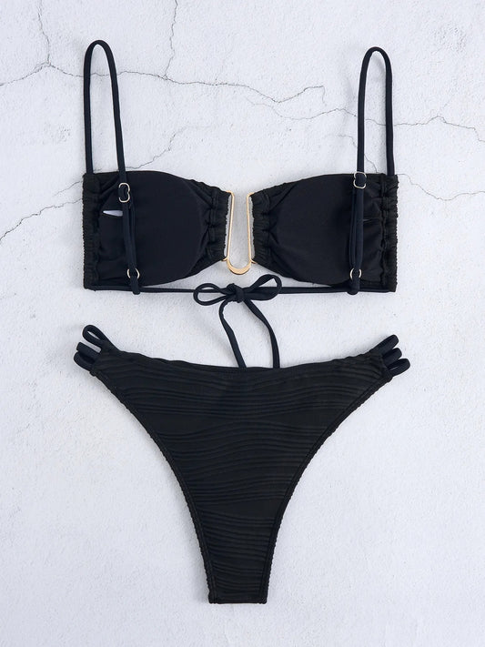Siyah Brazillian Push-up Bikini