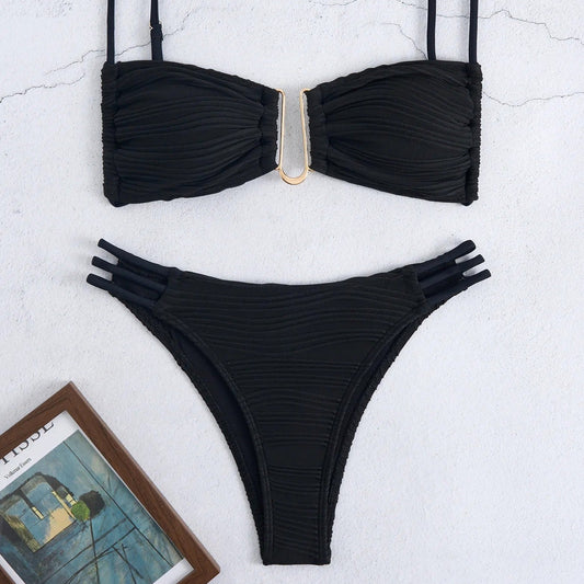 Siyah Brazillian Push-up Bikini